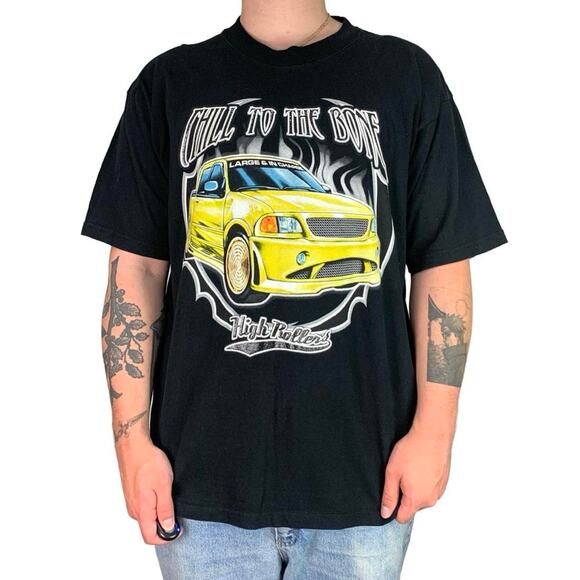 Vintage 90s Hi Rollers Car Graphic T-shirt - Picture 2 of 4